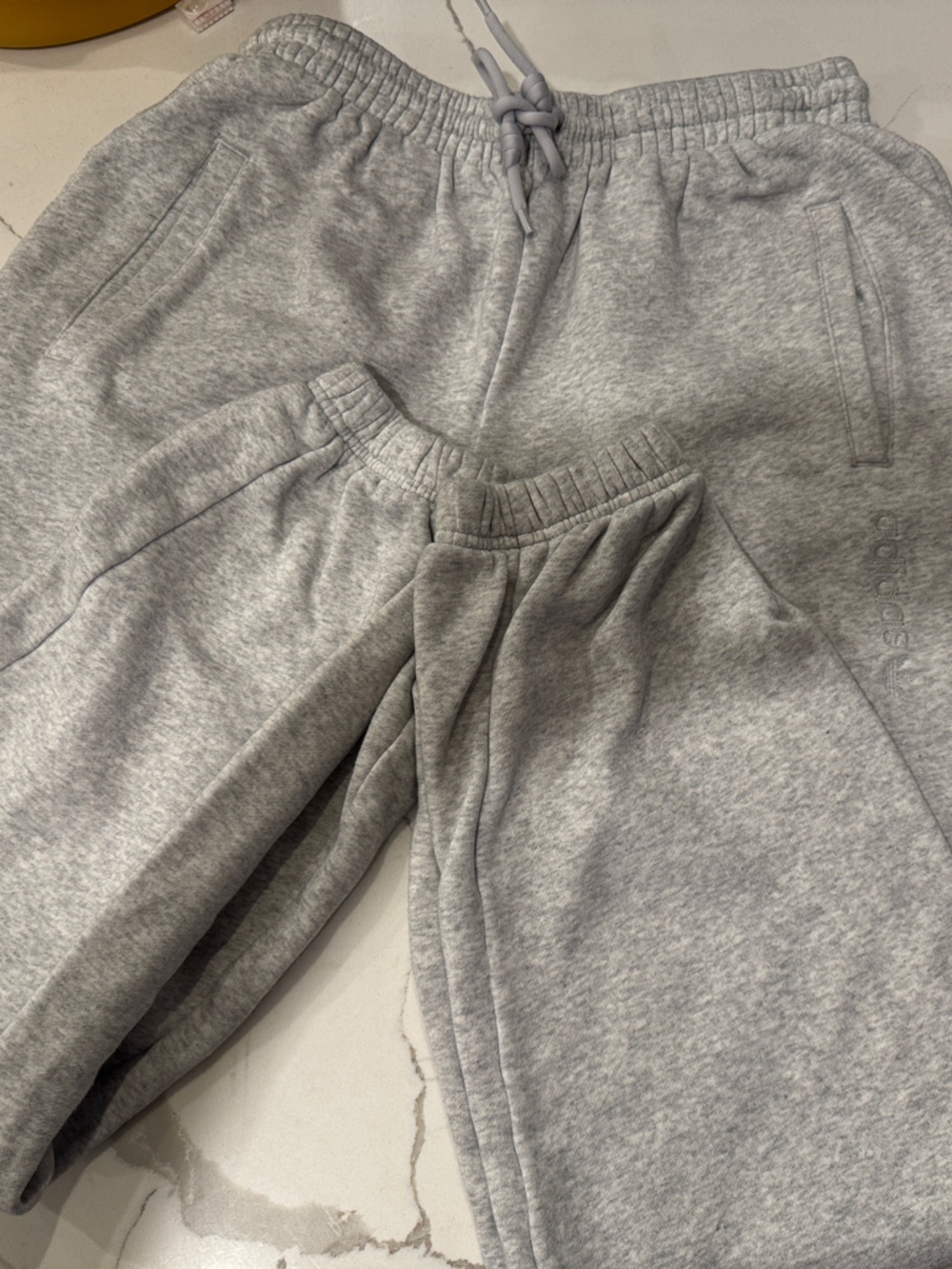 adidas Kids Light Gray Fleece Joggers